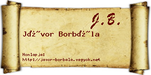 Jávor Borbála névjegykártya