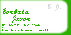 borbala javor business card