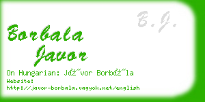 borbala javor business card